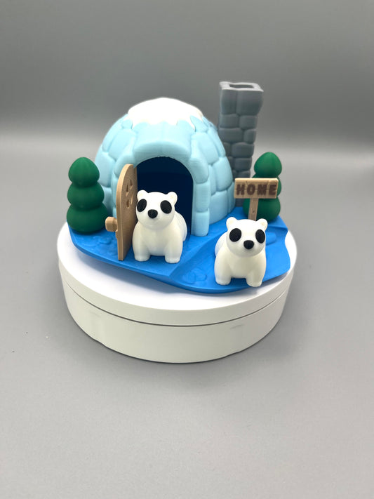 Polar Bear House with 2 Polar Bear Minis