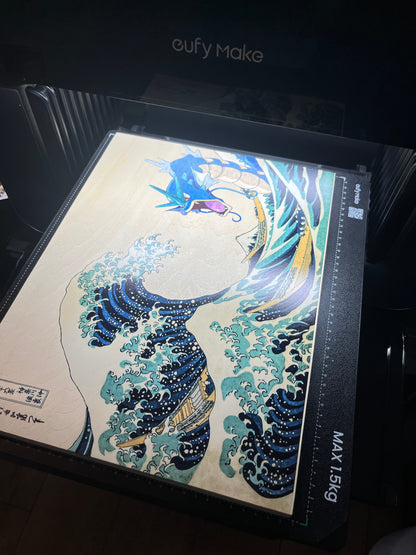"The Wave Spin Off" Wooden Picture